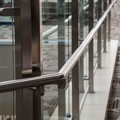 Crystal Mall Railing Detail, mall renovation in Waterford CT