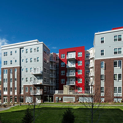 Metro Park East student housing courtyard in Minneapolis MN