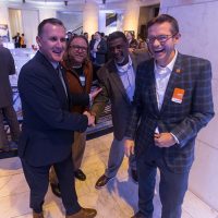 From left: Nik Middleton (CUBE3 CEO/Partner), Roger Phillips (Texla Housing Partners), Warren Burke (Campus Apartments), Brian O’Connor (CUBE3 Partner)