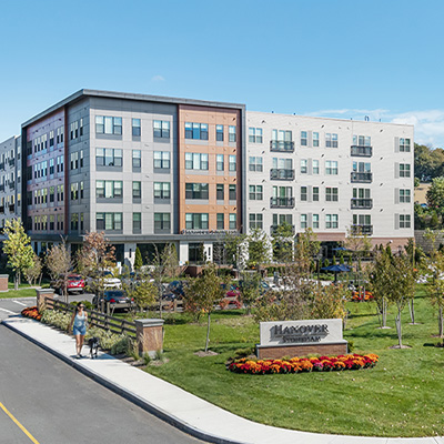 Front Entrance and Sign for Stoneham Hanover - CUBE 3
