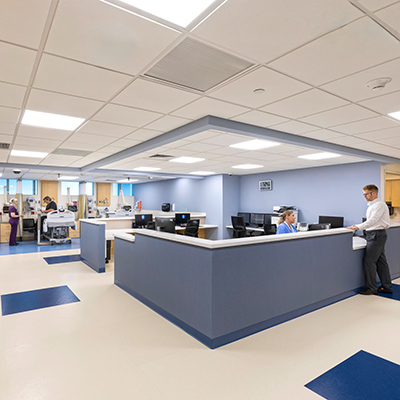 Main Nurse Station Reception Area South Shore Hospital Weymouth MA - CUBE 3